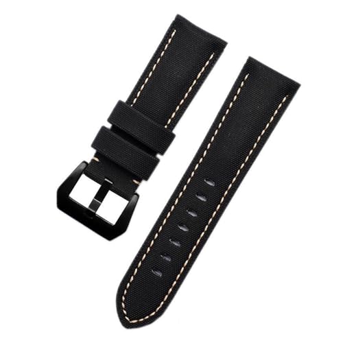 BGFFDSZ Kompatibel mit Panerai PAM441/01661 Armband 22mm 24mm 26mm Leder Sportarmband Schwarz Blau Uhrenarmband Zubehör Armbänder BANDS(Black apricot black,26mm) von BGFFDSZ