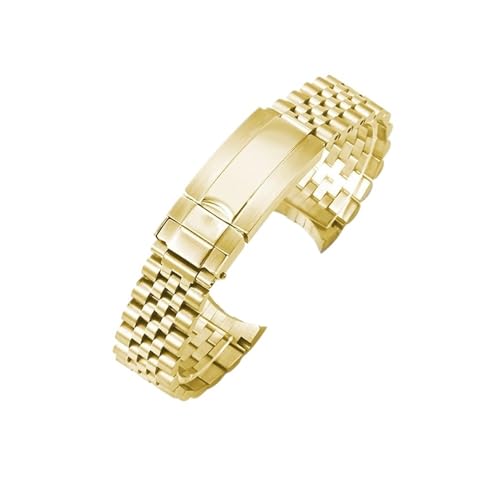 BGFFDSZ Kompatibel mit Rolex Log 20 mm Herrenuhr, wasserdicht, rostfrei, solide, gebogene Schnittstelle, Edelstahl, Ersatzuhrenzubehör(All gold-Z9) von BGFFDSZ