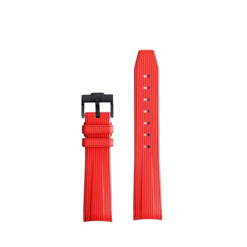 BGFFDSZ Kompatibel mit Rolex Omega X Swatch Joint MoonSwatch Constellation Gummiarmband, wasserdicht, sportlich, 20 mm, gebogenes Uhrenarmband, weiches Band(Red black clasp) von BGFFDSZ