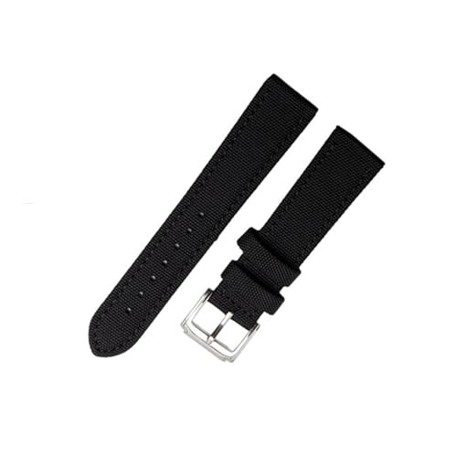 BGFFDSZ Kompatibel mit Seiko Breitling Blancpain Fifty Fathoms Armband, Nylon-Canvas, strapazierfähiges Uhrenarmband, bequemes Lederfutterband, 18 20 mm(Black pin clasp,18mm) von BGFFDSZ