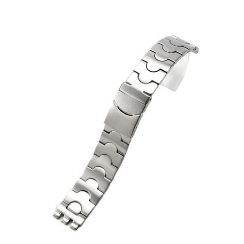 BGFFDSZ Kompatibel mit Swatch YGS YAS Uhrenarmband aus massivem Edelstahl Faltschließe, große Größe, Herren- und Damenuhrenzubehör(G03-1-17mm) von BGFFDSZ