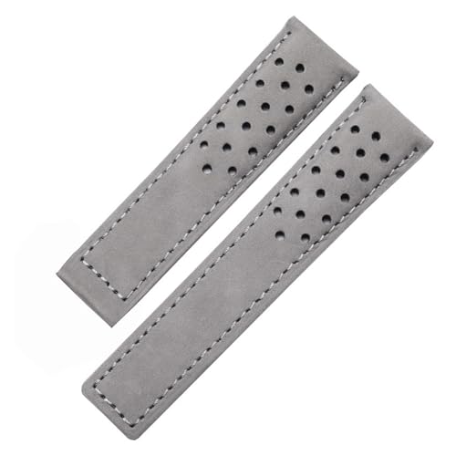 BGFFDSZ Kompatibel mit TAG Heuer F1 Monaco CALIBRE Herren-Armband Leder 20 mm 22 mm 24 mm Rindsleder mit Faltschließe Schwarz Braun(Grey no clasp,24mm) von BGFFDSZ