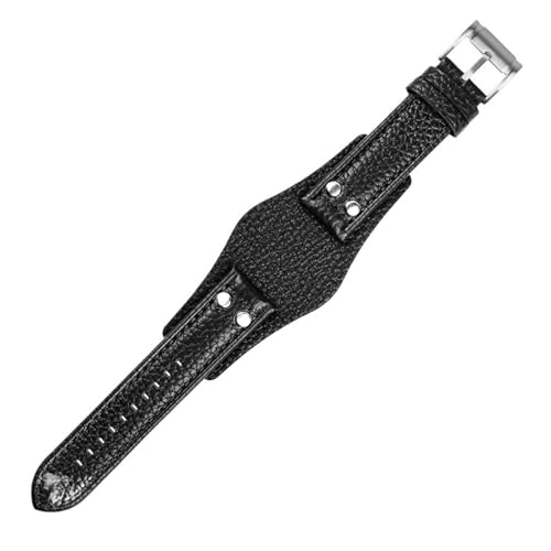 BGFFDSZ Lederarmband kompatibel mit Fossil CH2564 CH2565 CH2891CH3051 Armband Braun Schwarz Tablett Uhrenarmband Nietenstil(Black-silver) von BGFFDSZ