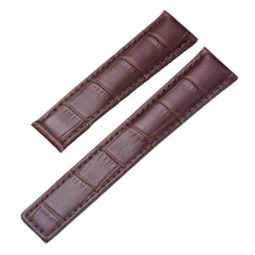 BGFFDSZ Lederbänder kompatibel mit Tag Heuer Uhr Carrera Monaco Uhrengürtel Schwarz Braun Armband Armbanduhr Uhrenarmband(Brown no buckle,24mm) von BGFFDSZ