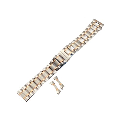 BGFFDSZ Luxuriöse Uhrenarmbänder aus Edelstahl, kompatibel mit Uhren von Longines, Seiko, Casio und Omega. Das Armband passt an jede Uhr, Silber/Gold, 18 20 21 22 24 mm.(Silver-rose gold,15mm) von BGFFDSZ
