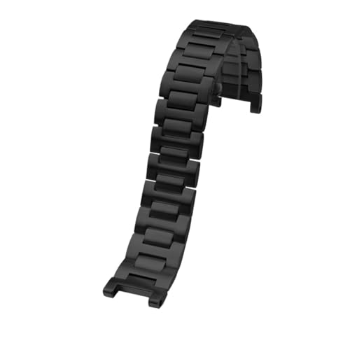 BGFFDSZ Massives Edelstahlarmband, kompatibel mit Cartier PASHA Serie WSPA0013, Kerben-Metallarmband, Herren- und Damenuhrkette(Black,18-10mm) von BGFFDSZ