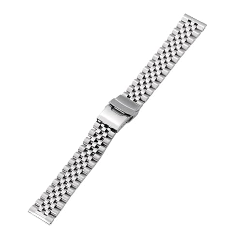 BGFFDSZ Massives Edelstahlarmband, kompatibel mit Seiko SKX, Jubilee-Armband, gebogenes Ende, Herrenuhr-Zubehör, 18 mm, 19, 20, 21, 22, 24(Flat End,19mm) von BGFFDSZ