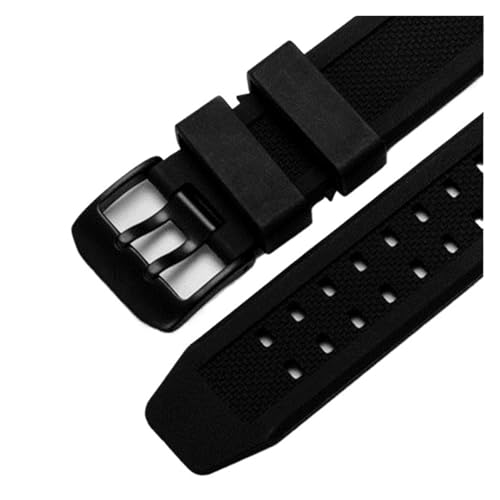 BGFFDSZ Silikonarmband kompatibel mit Luminox 7251|3050|3051|6402 Serie Armband 23mm Schwarz Wasserdicht Gummibänder(Black black buckle) von BGFFDSZ