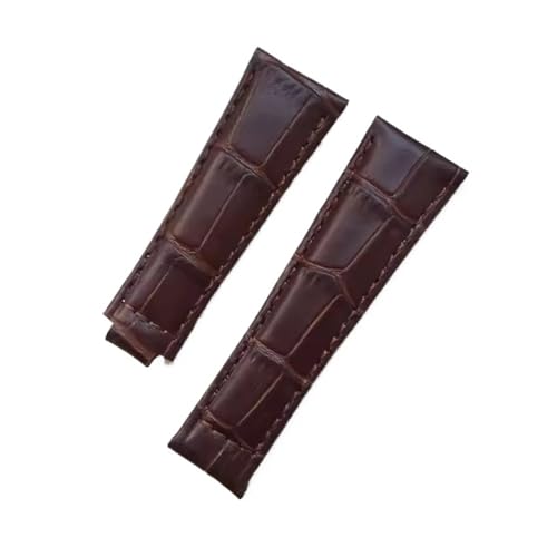 BGFFDSZ Uhrenarmbänder kompatibel mit Rolex Oyster Submariner Yacht-Master Daytona GMT Krokodilleder Herrenarmband Uhrenzubehör(Brown-no buckle) von BGFFDSZ