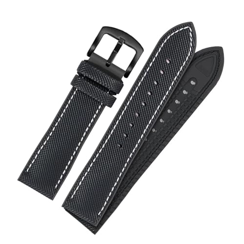 BGFFDSZ Uhrenarmband aus Faser-Nylon-Gummi, kompatibel mit Casio Ferrari GT, schwarz-rot, wasserdichtes Armband(Black - Black A,24mm) von BGFFDSZ