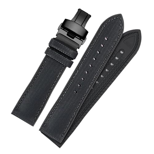 BGFFDSZ Uhrenarmband aus Faser-Nylon-Gummi, kompatibel mit Casio Ferrari GT, schwarz-rot, wasserdichtes Armband(Black - Black B,24mm) von BGFFDSZ