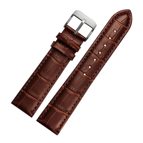 BGFFDSZ Uhrenarmband aus echtem Leder 22 mm 23 24 26 mm 28 mm Uhrenarmband mit Stiftschließe Herren-Lederarmband allgemeines Uhrenarmband Alligatorprägung(Champagne gold rg,22mm) von BGFFDSZ