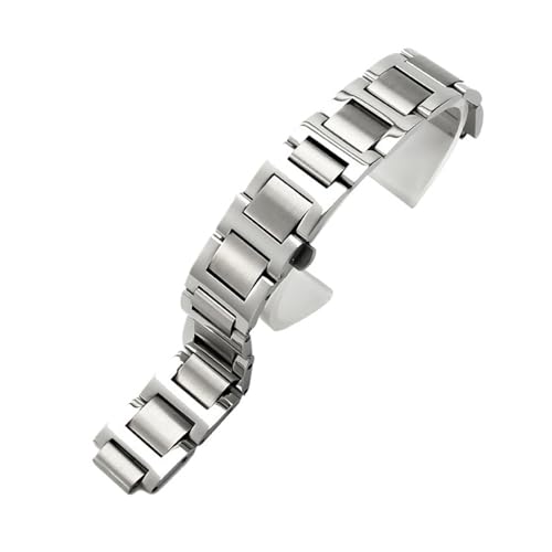BGFFDSZ Uhrenarmband kompatibel mit Cartier Ballon Bleu De Series, massives Edelstahlarmband mit konvexer Schnittstelle, Uhrenzubehör(Steel,8x16mm) von BGFFDSZ
