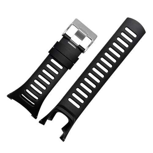 BGFFDSZ Uhrenzubehör Gummi-Silikonarmband Kompatibel mit Ambit 3 Peak - 2 Schnalle Gummi-Uhrenarmbänder Correa Herren-Uhrenarmband(30 Silver buckle) von BGFFDSZ