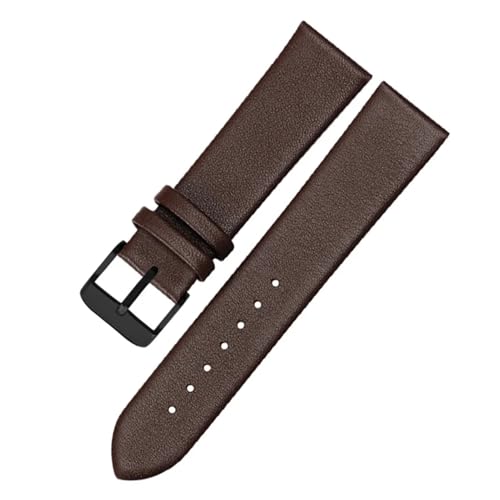 BGFFDSZ Ultradünnes Lederarmband, kompatibel mit HUAWEI DW CK TISSOT CASIO Uhrenarmband for jedes Uhrenarmband, weiches Armbandzubehör(Brown black clasp,12mm) von BGFFDSZ