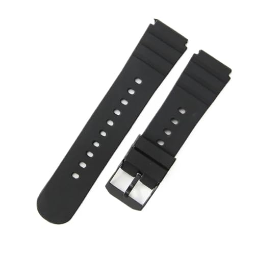 BGFFDSZ Wasserdichtes Silikonkautschuk-Armband, kompatibel mit Luminox Men's Diving Adventure 3901 3001.Bo 3000 Convex Interface-Zubehör(Black-Black) von BGFFDSZ