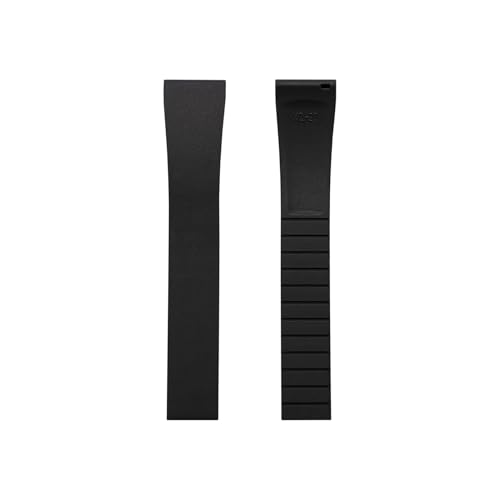 BGFFDSZ Zuschneidbares Fluorkautschuk-Uhrenarmband, modisches, schnell lösbares, flaches Ende, universelles Gummi-Uhrenarmband(Black,22MM_DOUBLE TURTLE BUCKLE) von BGFFDSZ