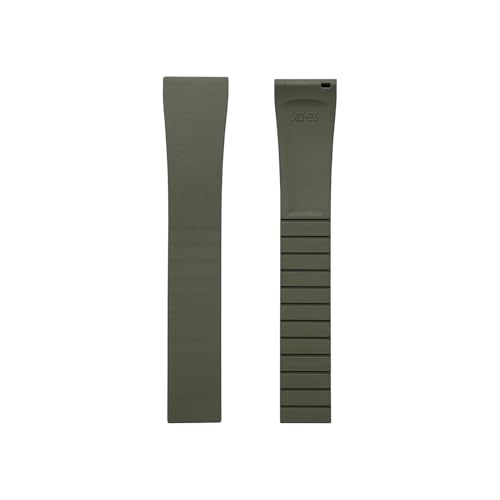 BGFFDSZ Zuschneidbares Fluorkautschuk-Uhrenarmband, modisches, schnell lösbares, flaches Ende, universelles Gummi-Uhrenarmband(Green,22MM_DOUBLE TURTLE BUCKLE) von BGFFDSZ