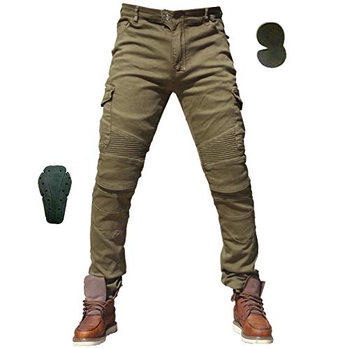 Motorradhose Camouflage Jeans Freizeit Motorrad Motorrad Herren Offroad Outdoor Hose Mit Schutzausrüstung Knieschützer Biker Jeans Bequem von BGGYF