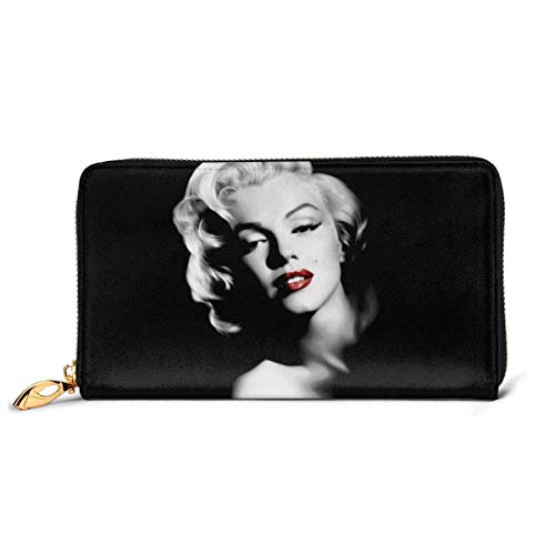 BGHYT Brieftasche Marilyn Monroe Wallet RFID Blocking Genuine Leather Zip-Around Wallets Purse Travel Purse Around Card Holder Organizer Clutch Bag von BGHYT