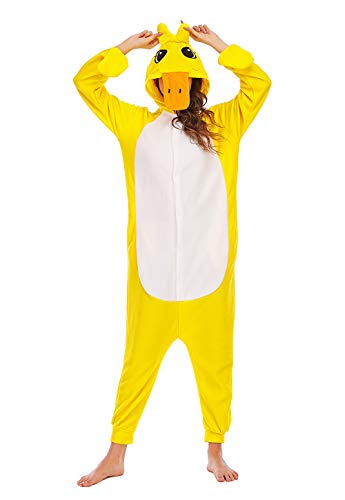 BGOKTA Onesie Pyjama Ente Costume Cosplay Unisex-Erwachsene Herbst und Winter Tier Pyjama,LTY20,M von BGOKTA