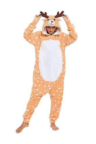 BGOKTA Onesie Tier Damen Sleepwear Erwachsene Hoodie Tier Jumpsuit Pyjamas Tieroutfit von BGOKTA