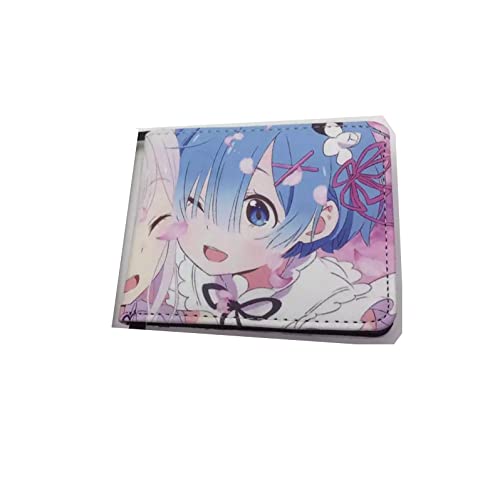 BGOmakeit Re ZERO Starting Life in Another World Cosplay PU Leder Muster Cartoon Anime Geldbörse, Emilia und rem, regular wallet, Re Zero Anime von BGOmakeit