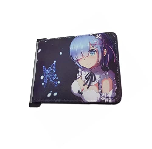 BGOmakeit Re ZERO Starting Life in Another World Cosplay PU Leder Muster Cartoon Anime Geldbörse, Schmetterling REM RAM, regular wallet, Re Zero Anime von BGOmakeit