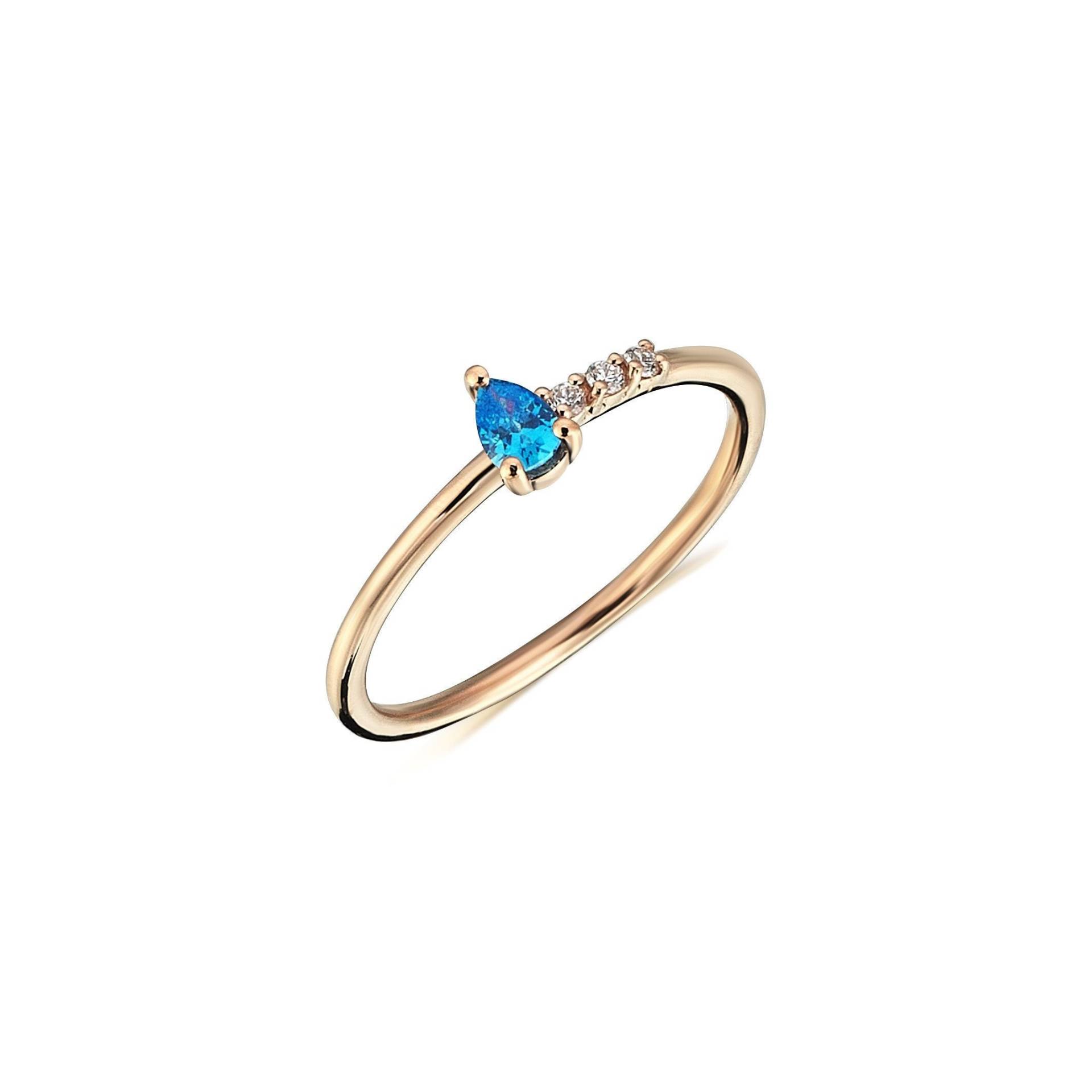 14K Solid Gold Und Echte Diamant Ring, Aquamarin Personalisierte Schmuck, Mama Geschenk, Muttertagsgeschenke, Muttertag, Geschenk Für Mutter von BGSFineJewelry