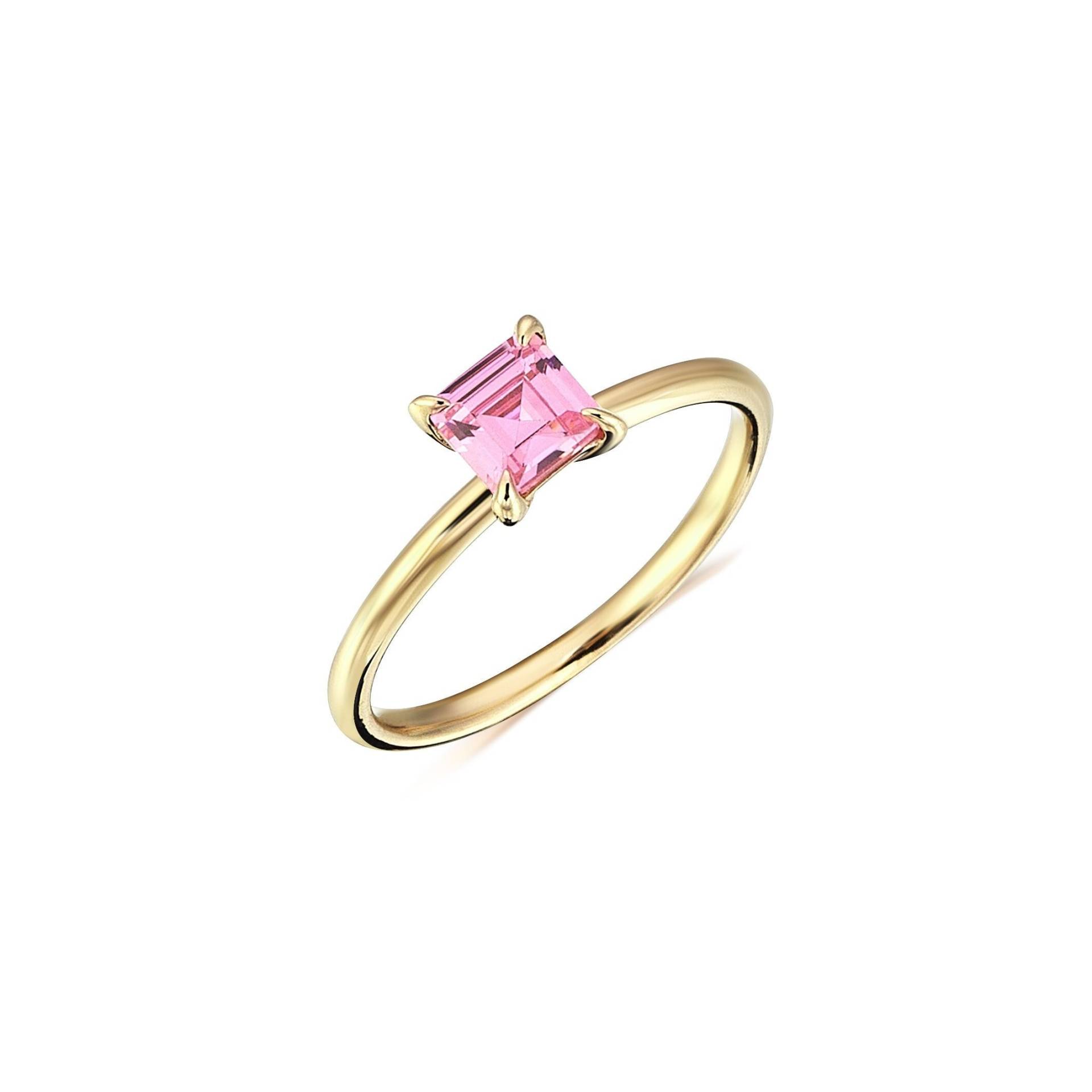 Rosa Saphir Ring Und 14K Solid Gold, Rosa Ring, Schmuck, Ringe, Valentinstag, Valentinstag Geschenk, Geschenk Für Sie, Minimalist von BGSFineJewelry