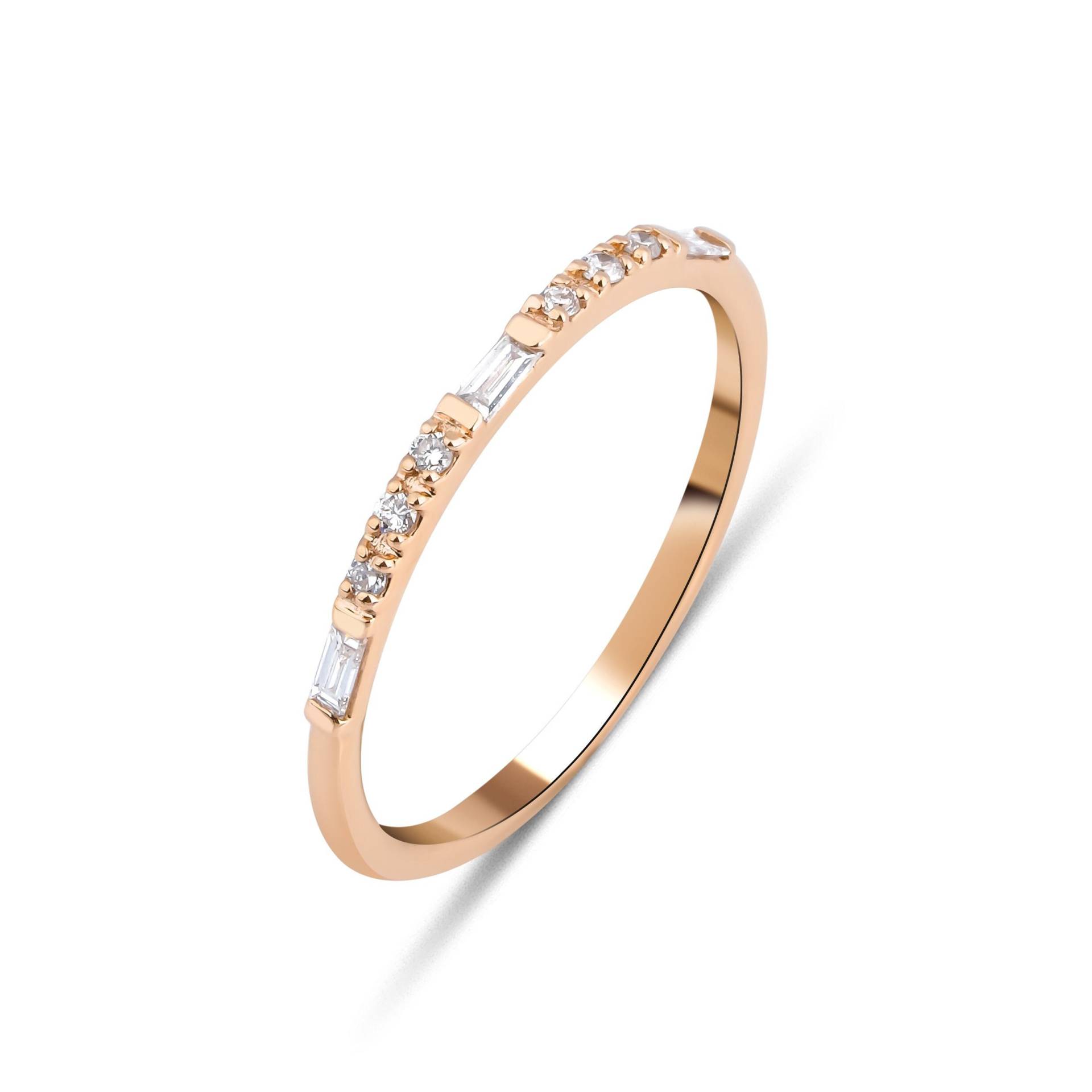 stapelbarer Diamantring, Goldring, 14K Solid Gold, Weihnachten, Weihnachtsgeschenke, Geschenk Für Sie, Bestes Geschenk, Personalisierter Schmuck von BGSFineJewelry