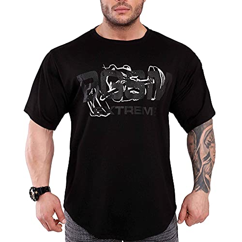 BGSM Extreme Sportswear Ragtop Rag Top Gym Fitness Sport T-Shirt Fitness Bodybuilding Herren halbarm 3310 schwarz XL von BGSM