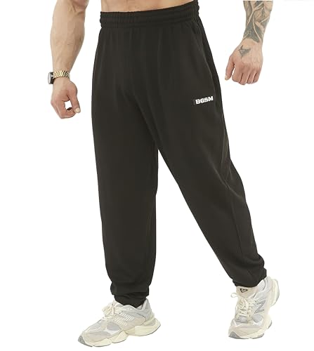 Herren-Jogginghose mit lockerer Passform, Trainingshose mit Taschen, Basic, 3XL von BGSM