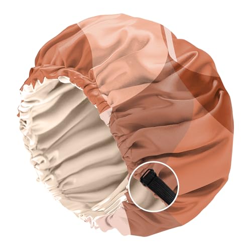 BHAHB Bonnet Satinhaube zum Schlafen, Doppelschichtige Qualität wiederverwendbar elastisch verstellbar satin haarhaube, Niedliches Design für Frauen und Mädchen (O4-Blockieren) von BHAHB