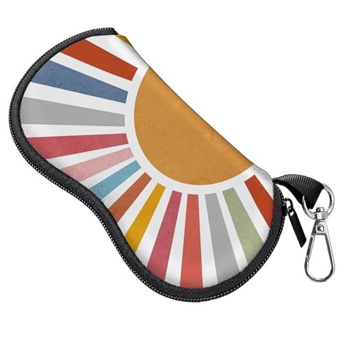 BHAHB Brillenetui Sonnenbrillen weich Tasche mit Gürtelclip,Ultraleichte Neopren Reißverschluss,niedliche Ästhetik brillenetui für Damen und Herren (T13-Regenbogen) von BHAHB