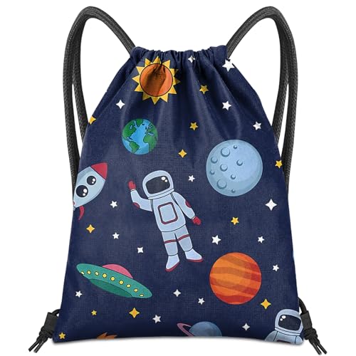 BHAHB Turnbeutel mit Kordelzug, für Fitness, Strand, Schwimmen & Reisen,Stylischer Nette Wasserdicht Sporttasche für Damen Mädchen Herren (Z9-Astronaut) von BHAHB