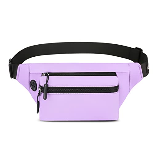 Bauchtasche für Damen Herren, Bumbebeutel Taille Fanny Pack for Frauen Brusttasche Einfache Geld Hüfttasche Beutel Vollfarbige Farbe for Laufendes Wandern Camping Training Radfahren(Lila) von BHBYAFASH