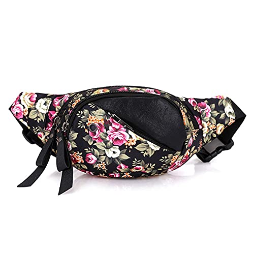 Bauchtasche für Damen Herren, Frauen Männer Mode Wasserdicht Fanny Hüfttasche Workout Übung Handytasche Tasche für Laufen Radfahren Wandern Wandern Radfahren(Floral Pattern) von BHBYAFASH