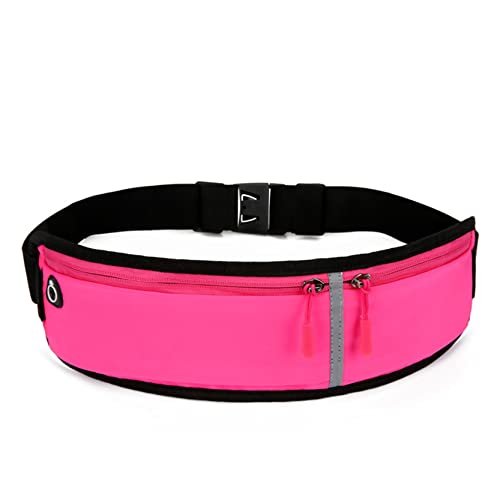 Bauchtasche für Damen Herren, Laufgürtel Sport Bum Bag Mode Taille Fanny Packung for Radfahren Jogging Taille Tasche Outdoor Wandern Taille Pack Geld Hüfttasche Beutel(Fuchsie) von BHBYAFASH