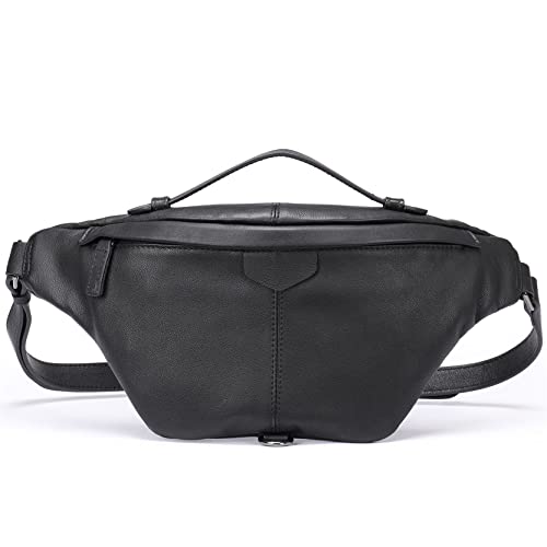 Bauchtasche für Damen Herren, Männer Frauen Brustbeutel Reißverschluss Fanny Pack Taillenbeutel Multifunktions echtes Leder -Hüft -Bum -Bag -Reisen Wanderung Running Radsportbeutel von BHBYAFASH