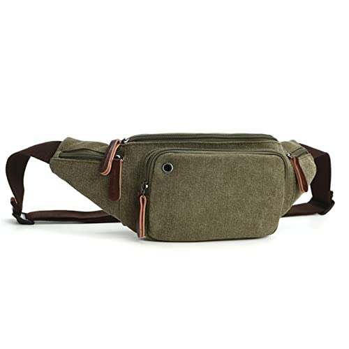 hüfttasche Herren, Dame Womens Retro Canvas Taille Pack Reisen Geld Urlaub Outdoor Sport Satchel Bag(Armeegrün) von BHBYAFASH