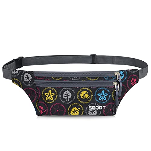 hüfttasche Herren, Laufen Taille Packtasche Slim Fanny Pack Verstellbare Band Outdoor Sports Bum Bag for Reise Lässige Wandern Radfahren Camping Klettern(Black Flower) von BHBYAFASH