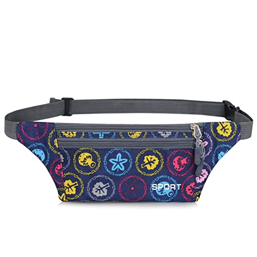 hüfttasche Herren, Laufen Taille Packtasche Slim Fanny Pack Verstellbare Band Outdoor Sports Bum Bag for Reise Lässige Wandern Radfahren Camping Klettern(Blue Flower) von BHBYAFASH