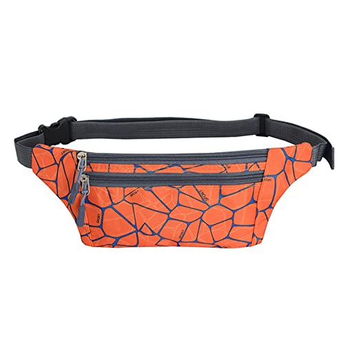 hüfttasche Herren, Laufen Taille Packtasche Slim Fanny Pack Verstellbare Band Outdoor Sports Bum Bag for Reise Lässige Wandern Radfahren Camping Klettern(Orange Spider Web) von BHBYAFASH