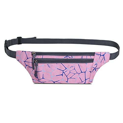 hüfttasche Herren, Laufen Taille Packtasche Slim Fanny Pack Verstellbare Band Outdoor Sports Bum Bag for Reise Lässige Wandern Radfahren Camping Klettern(Pink Spider Web) von BHBYAFASH