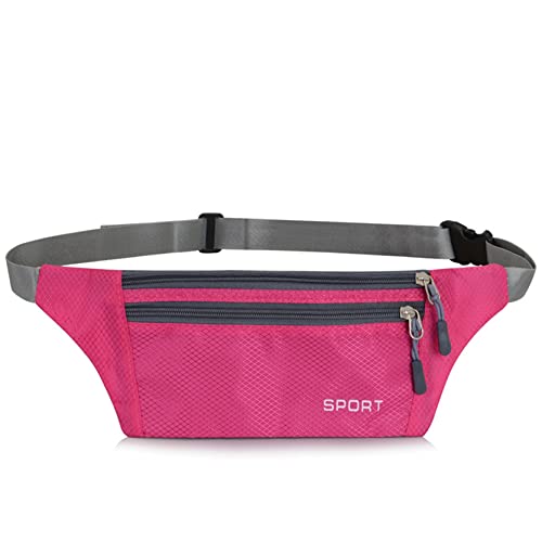 hüfttasche Herren, Laufen Taille Packtasche Slim Fanny Pack Verstellbare Band Outdoor Sports Bum Bag for Reise Lässige Wandern Radfahren Camping Klettern(Solid Fuchsia) von BHBYAFASH