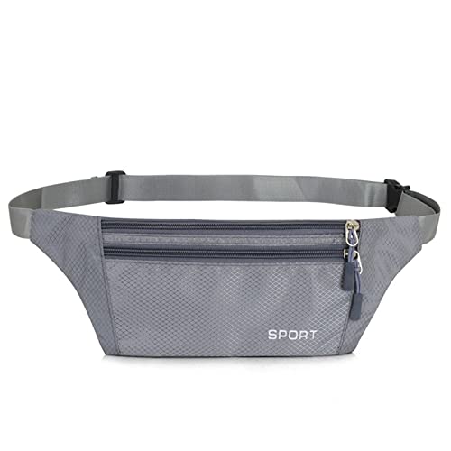 hüfttasche Herren, Laufen Taille Packtasche Slim Fanny Pack Verstellbare Band Outdoor Sports Bum Bag for Reise Lässige Wandern Radfahren Camping Klettern(Solid Gray) von BHBYAFASH