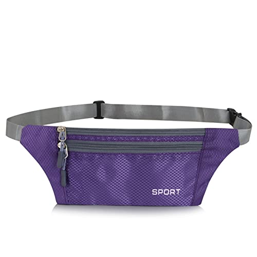 hüfttasche Herren, Laufen Taille Packtasche Slim Fanny Pack Verstellbare Band Outdoor Sports Bum Bag for Reise Lässige Wandern Radfahren Camping Klettern(Solid Purple) von BHBYAFASH