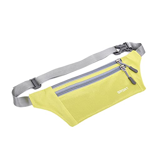 hüfttasche Herren, Laufen Taille Packtasche Slim Fanny Pack Verstellbare Band Outdoor Sports Bum Bag for Reise Lässige Wandern Radfahren Camping Klettern(Solid Yellow) von BHBYAFASH