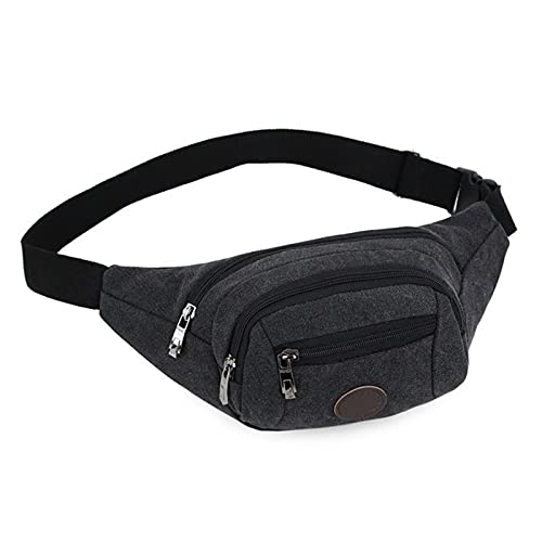 hüfttasche Herren, Unisex Fanny Hüfttasche Verstellbarer Gurt Reise Tragbar Camping Lässig Laufen Wandern Radfahren Outdoor Sport Gürteltasche Geschenk(Schwarz) von BHBYAFASH